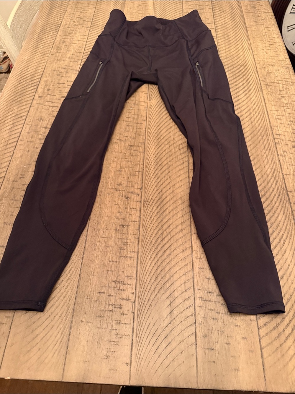 Athleta Black High-Waist Performance Leggings with Zip Pockets